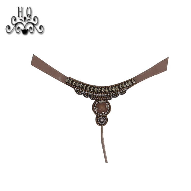 New stitched bead chain shoe material female fashion jewel inlaid sandal upper semi-finished products to sample processing custom