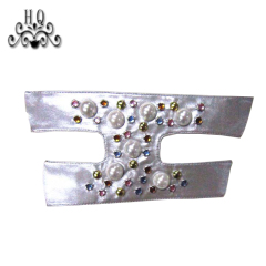 New stitched bead chain shoe material female fashion jewel inlaid sandal upper semi-finished products to sample processing custom