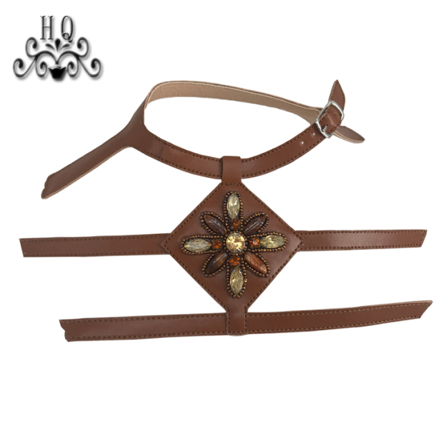 New stitched bead chain shoe material female fashion jewel inlaid sandal upper semi-finished products to sample processing custom