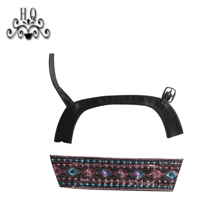 New stitched bead chain shoe material female fashion jewel inlaid sandal upper semi-finished products to sample processing custom
