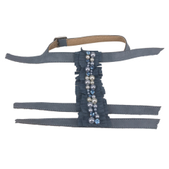 New stitched bead chain shoe material female fashion jewel inlaid sandal upper semi-finished products to sample processing custom