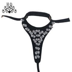 New stitched bead chain shoe material female fashion jewel inlaid sandal upper semi-finished products to sample processing custom