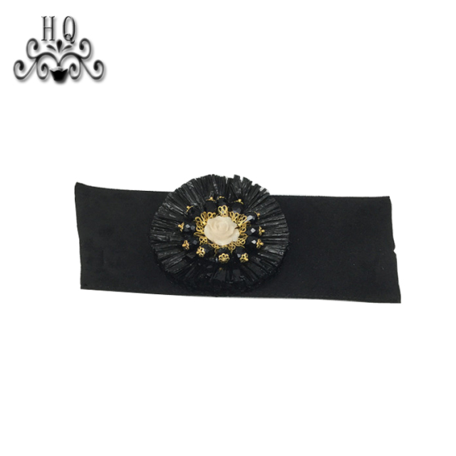 Cross-border manufacturers hand-stitched bead women's slippers shoe upper shoe materials shoe accessories processing customization