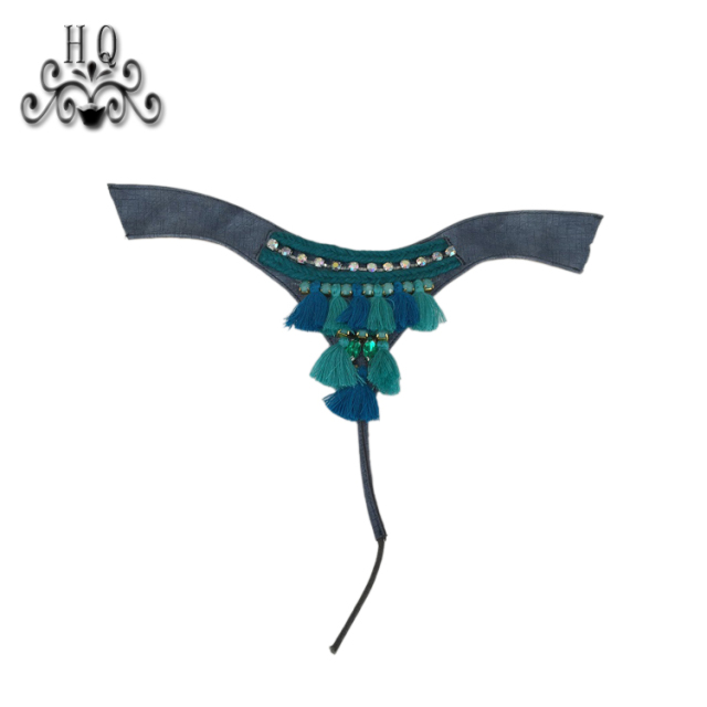 Cross-border manufacturers hand-stitched bead women's slippers shoe upper shoe materials shoe accessories processing customization