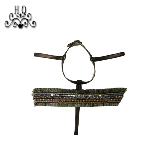 Cross-border manufacturers hand-stitched bead women's slippers shoe upper shoe materials shoe accessories processing customization