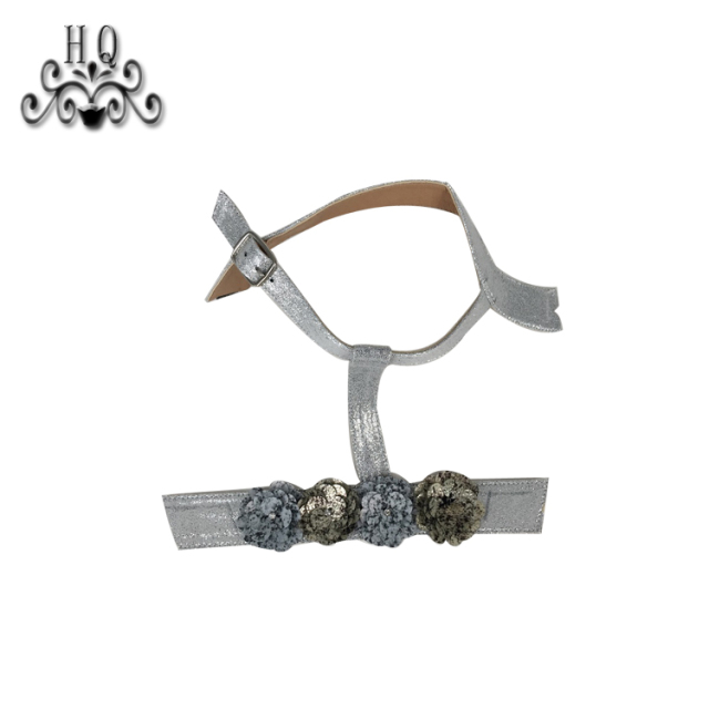 Cross-border manufacturers hand-stitched bead women's slippers shoe upper shoe materials shoe accessories processing customization