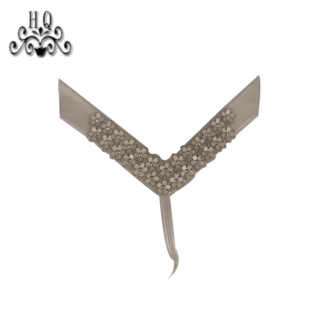 Cross-border manufacturers hand-stitched bead women's slippers shoe upper shoe materials shoe accessories processing customization