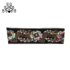 Cross-border manufacturers hand-stitched bead women's slippers shoe upper shoe materials shoe accessories processing customization