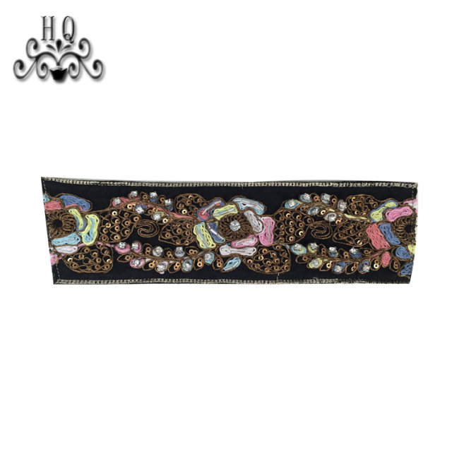 Cross-border manufacturers hand-stitched bead women's slippers shoe upper shoe materials shoe accessories processing customization