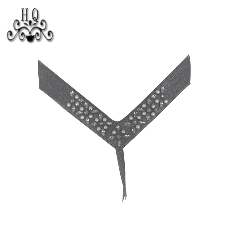 Cross-border manufacturers hand-stitched bead women's slippers shoe upper shoe materials shoe accessories processing customization