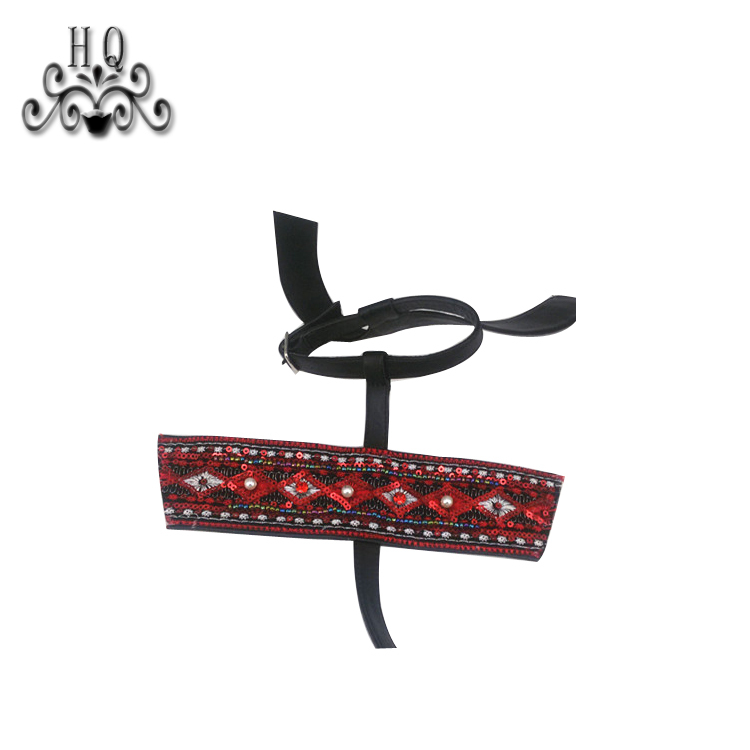 Cross-border manufacturers hand-stitched bead women's slippers shoe upper shoe materials shoe accessories processing customization