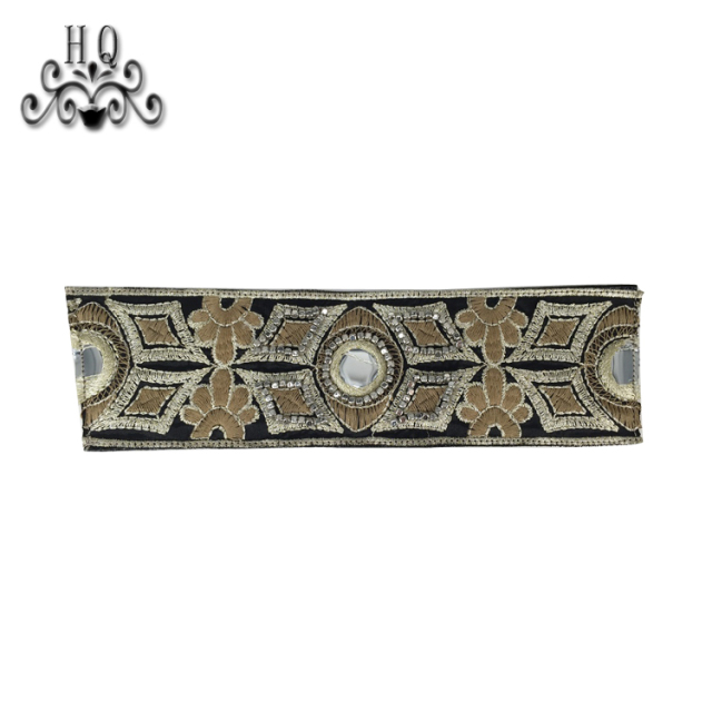 Cross-border manufacturers hand-stitched bead women's slippers shoe upper shoe materials shoe accessories processing customization