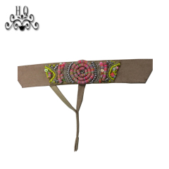 Cross-border manufacturers hand-stitched bead women's slippers shoe upper shoe materials shoe accessories processing customization