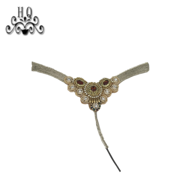 Cross-border manufacturers hand-stitched bead women's slippers shoe upper shoe materials shoe accessories processing customization