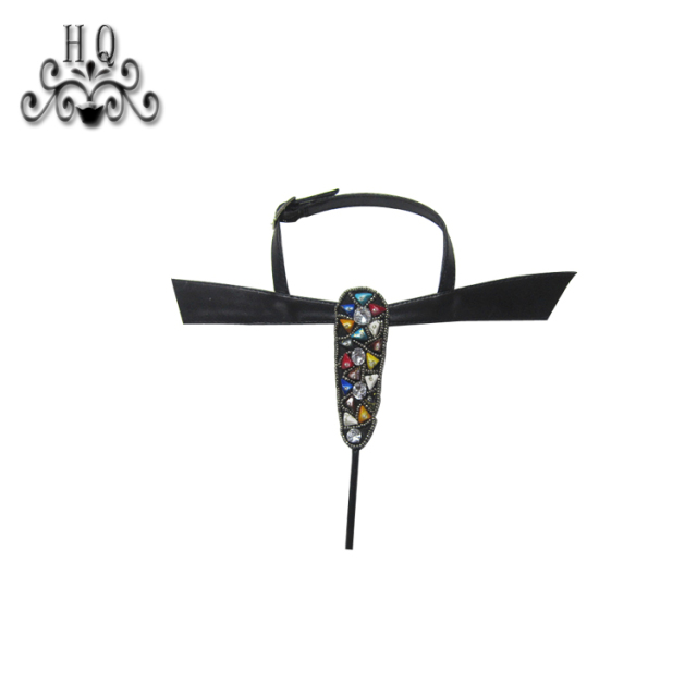 Cross-border manufacturers hand-stitched bead women's slippers shoe upper shoe materials shoe accessories processing customization