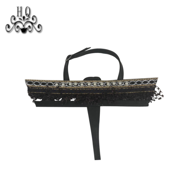 Cross-border manufacturers hand-stitched bead women's slippers shoe upper shoe materials shoe accessories processing customization