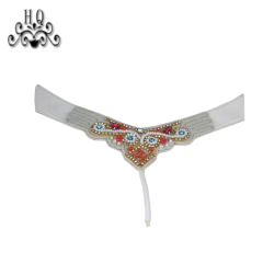 Cross-border manufacturers hand-stitched bead women's slippers shoe upper shoe materials shoe accessories processing customization