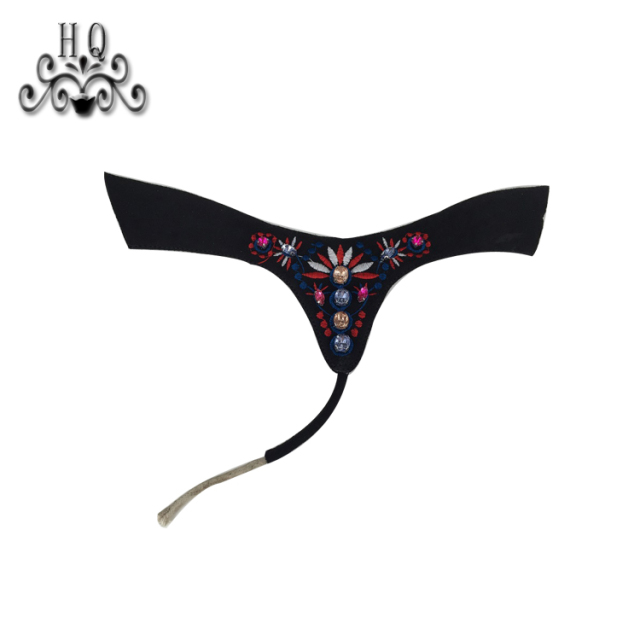 Cross-border manufacturers hand-stitched bead women's slippers shoe upper shoe materials shoe accessories processing customization