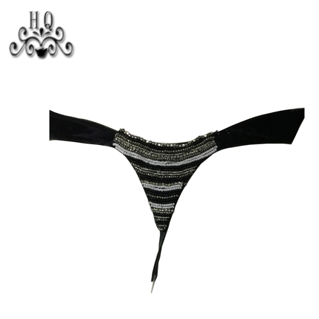 Cross-border manufacturers hand-stitched bead women's slippers shoe upper shoe materials shoe accessories processing customization