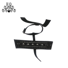 Cross-border manufacturers hand-stitched bead women's slippers shoe upper shoe materials shoe accessories processing customization