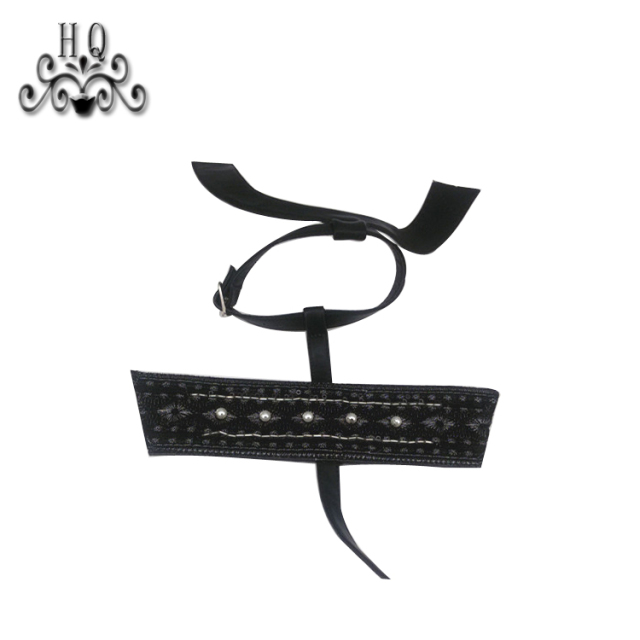 Cross-border manufacturers hand-stitched bead women's slippers shoe upper shoe materials shoe accessories processing customization