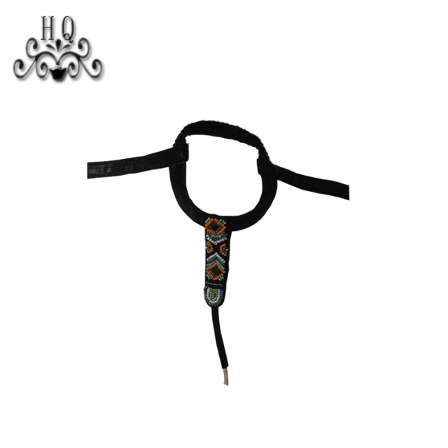 Cross-border manufacturers hand-stitched bead women's slippers shoe upper shoe materials shoe accessories processing customization