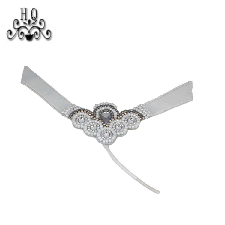 Cross-border manufacturers hand-stitched bead women's slippers shoe upper shoe materials shoe accessories processing customization