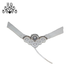 Cross-border manufacturers hand-stitched bead women's slippers shoe upper shoe materials shoe accessories processing customization