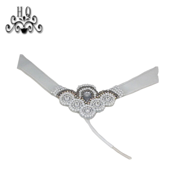 Cross-border manufacturers hand-stitched bead women's slippers shoe upper shoe materials shoe accessories processing customization