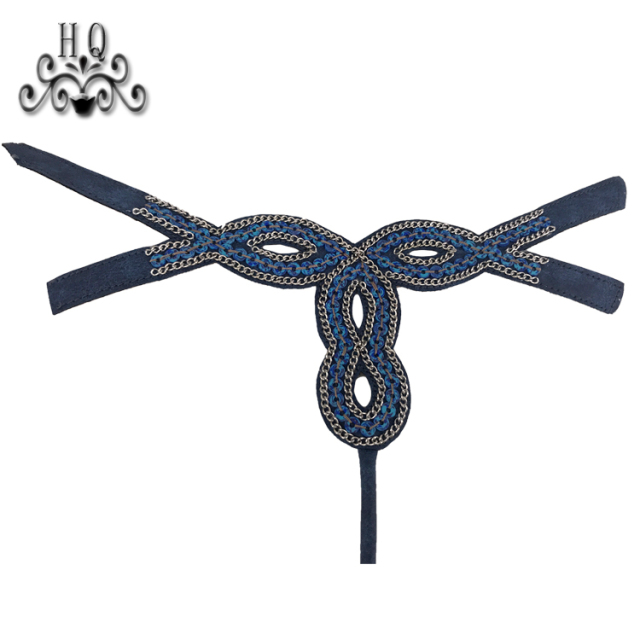 Cross-border manufacturers hand-stitched bead women's slippers shoe upper shoe materials shoe accessories processing customization