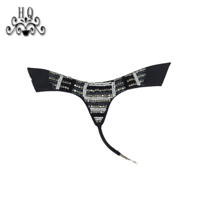 Cross-border manufacturers hand-stitched bead women's slippers shoe upper shoe materials shoe accessories processing customization