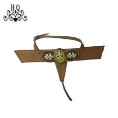 Cross-border manufacturers hand-stitched bead women's slippers shoe upper shoe materials shoe accessories processing customization