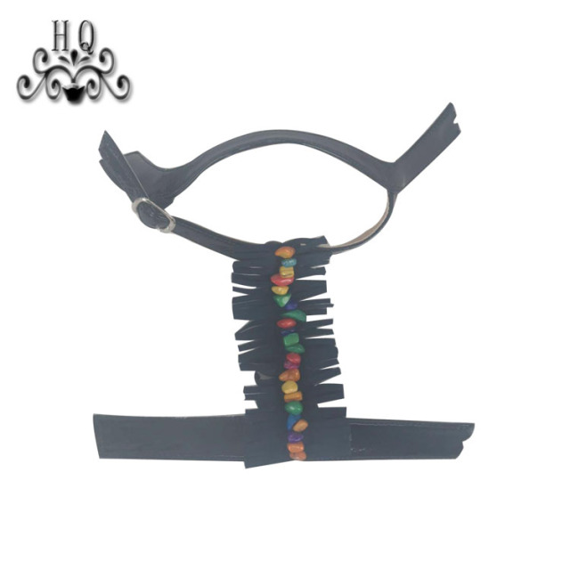 Cross-border manufacturers hand-stitched bead women's slippers shoe upper shoe materials shoe accessories processing customization