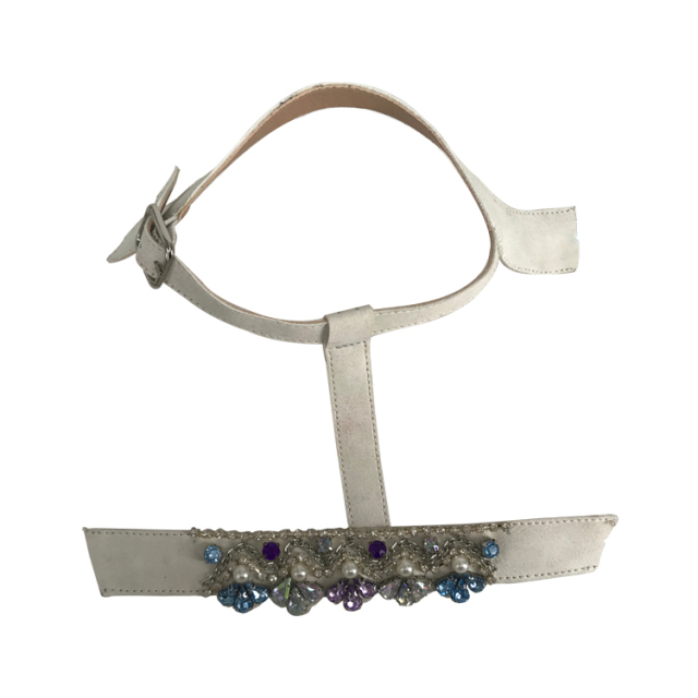 Cross-border manufacturers hand-stitched bead women's slippers shoe upper shoe materials shoe accessories processing customization