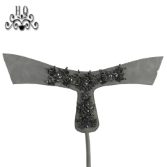 Cross-border manufacturers hand-stitched bead women's slippers shoe upper shoe materials shoe accessories processing customization