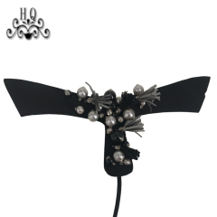 Cross-border manufacturers hand-stitched bead women's slippers shoe upper shoe materials shoe accessories processing customization