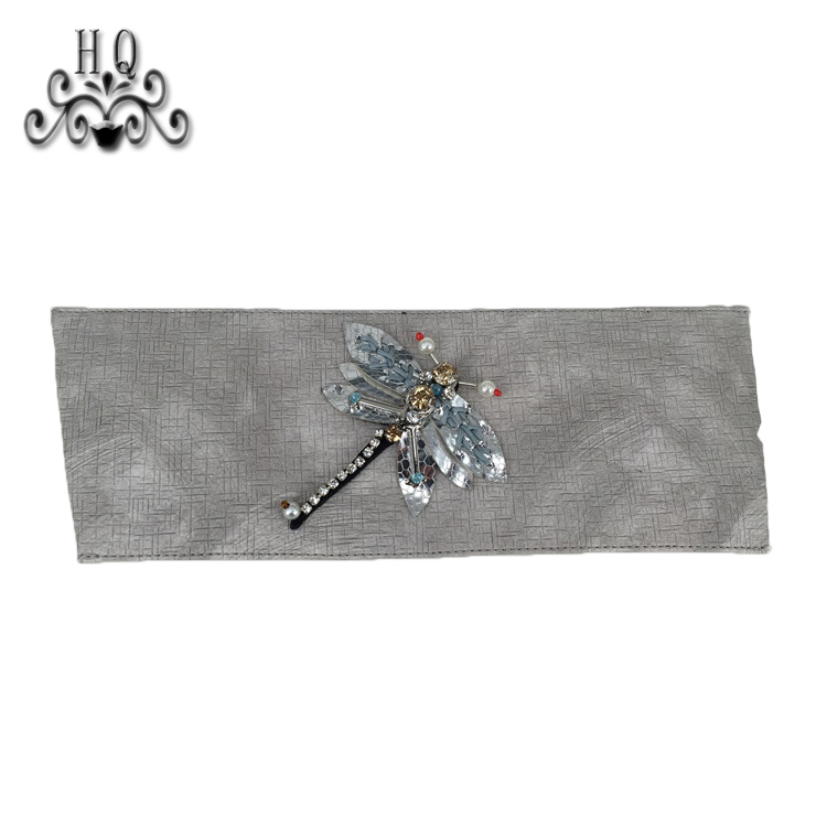 Cross-border manufacturers hand-stitched bead women's slippers shoe upper shoe materials shoe accessories processing customization