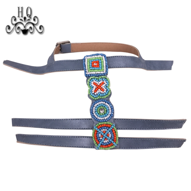 Europe and the United States hot summer women's sandals upper semi-finished hand sewing beading technology shoe shoe material factory processing