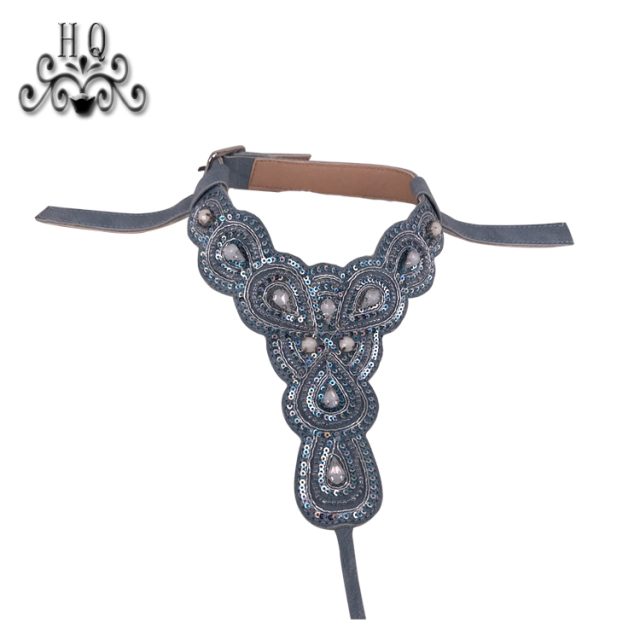 Europe and the United States hot summer women's sandals upper semi-finished hand sewing beading technology shoe shoe material factory processing