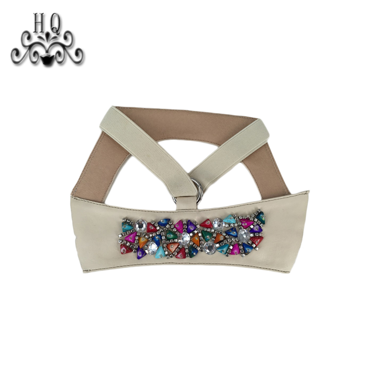 Cross-border manufacturers hand-stitched bead women's slippers shoe upper shoe materials shoe accessories processing customization