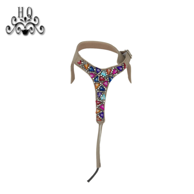 Cross-border manufacturers hand-stitched bead women's slippers shoe upper shoe materials shoe accessories processing customization