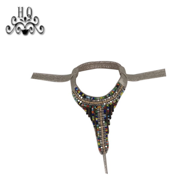 Hot new laser spot hot drill hand sewing bead nail bead lady sandal upper semi-finished wholesale processing customization