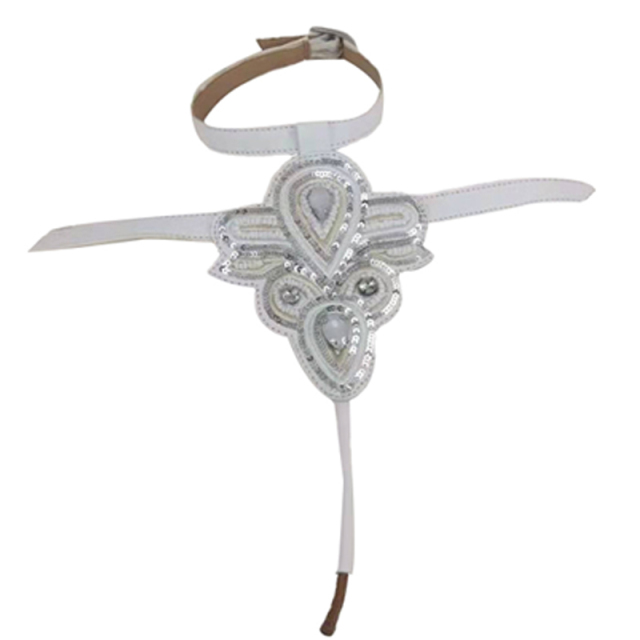 New embroidery rope embroidery sequin embroidery beaded sewing beads female fashion slippers shoe upper accessories manufacturers processing custom