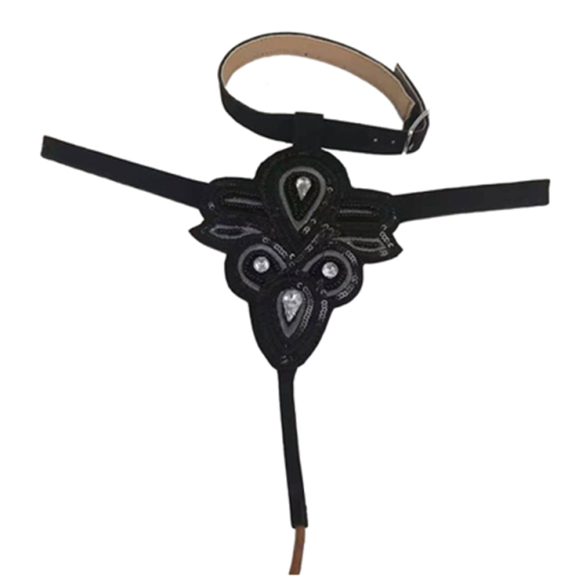 New embroidery rope embroidery sequin embroidery beaded sewing beads female fashion slippers shoe upper accessories manufacturers processing custom