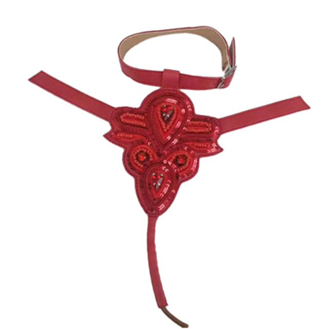 New embroidery rope embroidery sequin embroidery beaded sewing beads female fashion slippers shoe upper accessories manufacturers processing custom