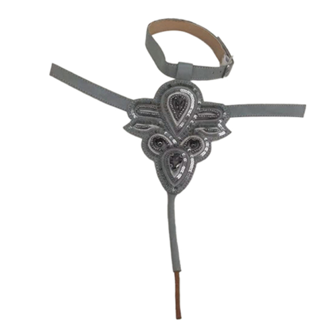 New embroidery rope embroidery sequin embroidery beaded sewing beads female fashion slippers shoe upper accessories manufacturers processing custom