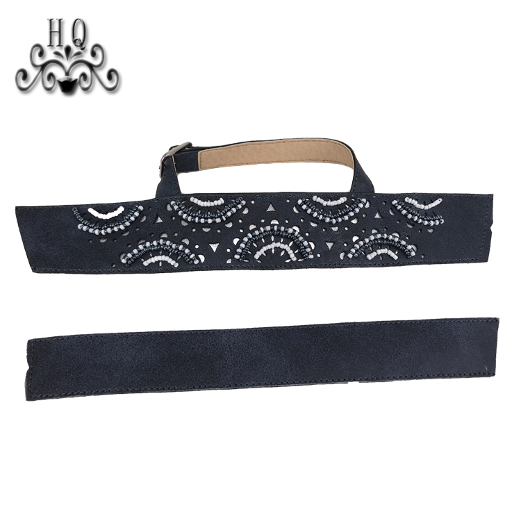 Hot new laser spot hot drill hand sewing bead nail bead lady sandal upper semi-finished wholesale processing customization