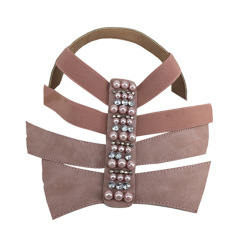 Cross-border hot summer women's sandals shoe upper nail bead sewing bead shoe material wholesale