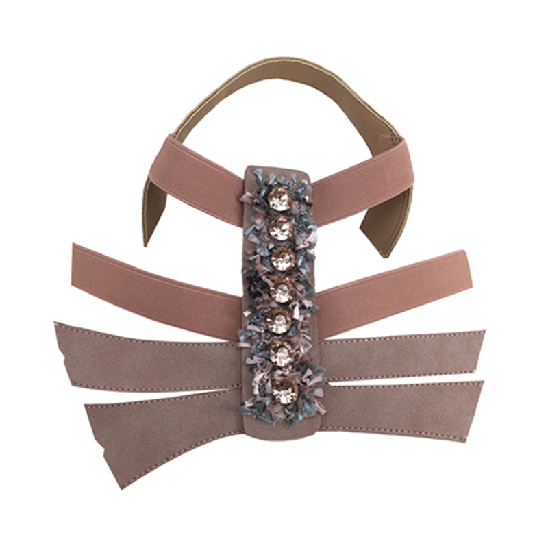 Cross-border hot summer women's sandals shoe upper nail bead sewing bead shoe material wholesale