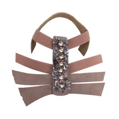 Cross-border hot summer women's sandals shoe upper nail bead sewing bead shoe material wholesale